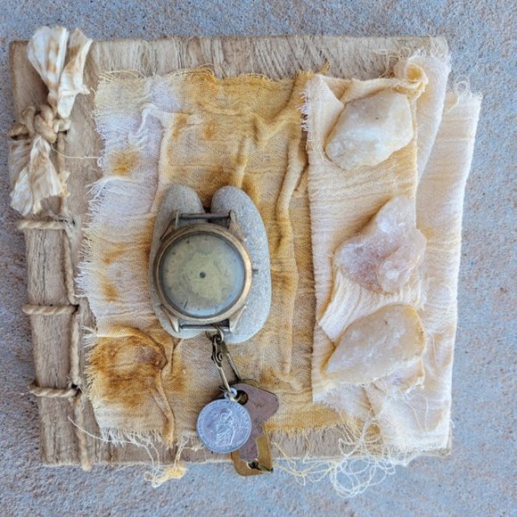 Handmade Art Journal Healing Crystal Rocks Time Dream Drawing Book Angel - Picture 12 of 14